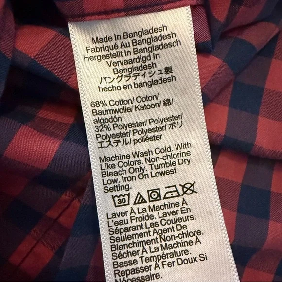 J. Crew Blue and Pink Checkered Performance Short Sleeve Shirt - Picture 4 of 4